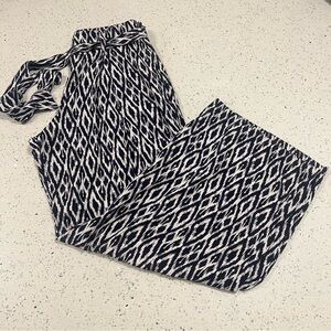 BANANA REPUBLIC Flowy Wide Leg Pants Side Zipper & Belt Women's Size 0